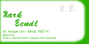 mark bendl business card